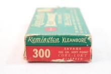 One box of Remington Kleanbore 300 Savage 150 gr SP. Count 20.