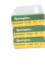 Three boxes of Remington 12 ga #4 Buck. Count 15.