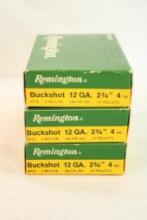Three boxes of Remington 12 ga #4 Buck. Count 15.