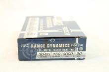 One box of Fiocchi 30-06 150 gr FMJBT. Count 20.