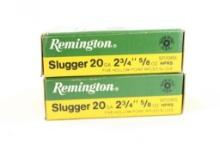 Two boxes of Remington 20 ga Slugger HP rifled slugs. Count 10.