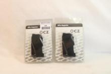 Two CZ 10 round magazines in packages, for 22 WMR.