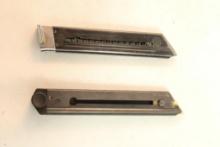 One Luger 22 magazine and one Ruger Mark II magazine.