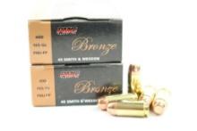 Two boxes of PMC Bronze 40 S&W 165 gr FMJ-FP. Count 100.