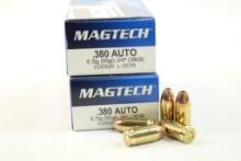 Two boxes of MagTech 380 auto 95 gr JHP. Count 100.