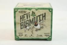 One box of Hevi Bismuth 410 ga 3" #4 shot. Count 25.
