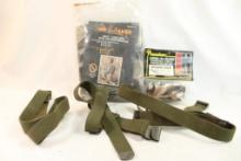 One Hide um Hunter mesh pants L/XL, one stretch camo gun sock and three military type belts