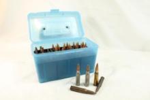 Plastic ammo box with .308 Win, 50 count total
