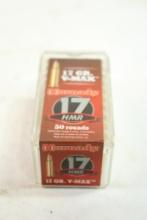 One box of Hornady 17 HMR 17gr V-max, 50 count total