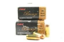 Two boxes of PMC Bronze 40 S&W 180 gr FMJ, 100 count total
