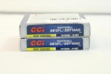 Two boxes of CCI 38 SPL/357 shotshells #9 shot. Count 20.