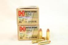 Two boxes of Hornady Defense 38 Spl+P 110 gr FTX. Count 50.