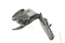 Black gun belt with holster