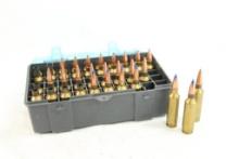 Plastic ammo box of 270 WSM, 23 loaded and 17 fired brass