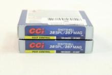 Two boxes of CCI 38 SPL/357 shotshells #9 shot. Count 20.