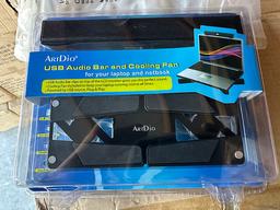 45 BOXES OF ARTDIO USB AUDIO BAR AND COOLING FANS