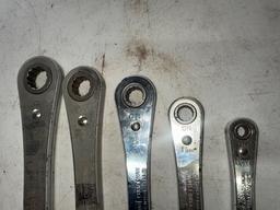 SET OF 5 SEARS CRAFTSMAN RATCHETING WRENCHES