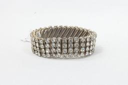 Costume Expandable 4 Row Rhinestone Bracelet