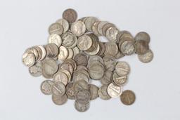 Lot of 84 Mercury dimes.