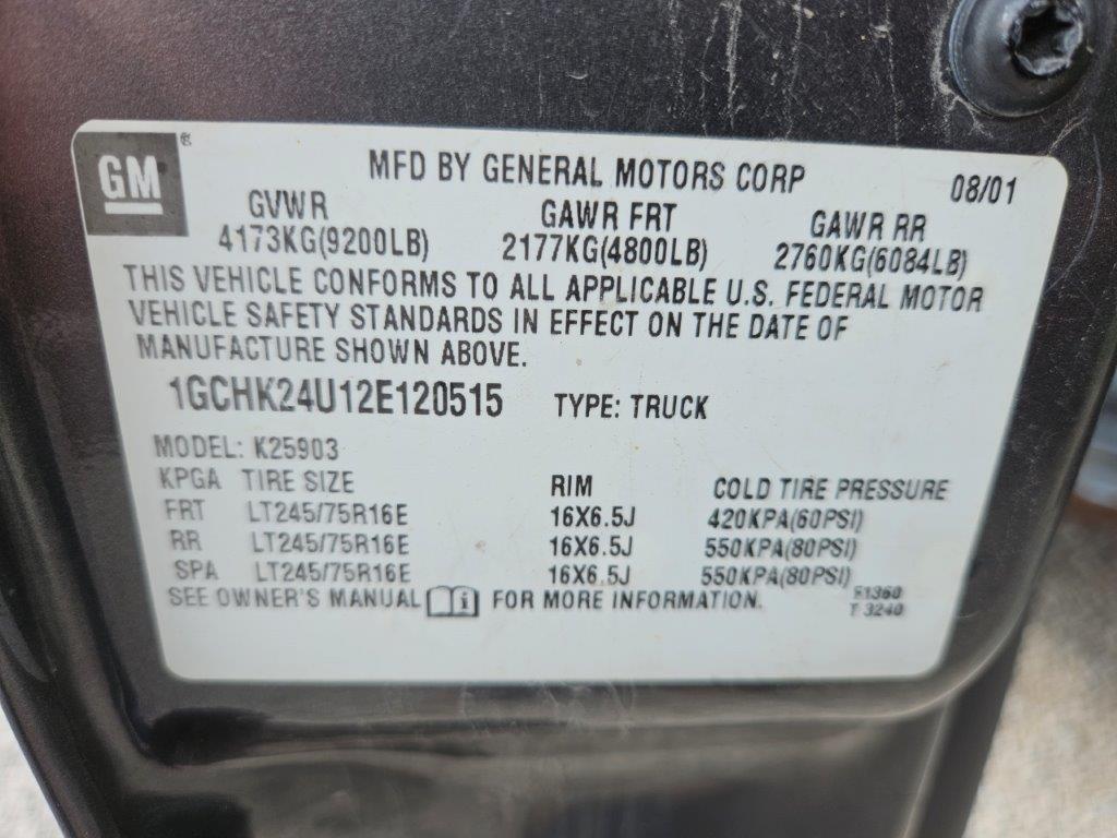 2002 Chevy 2500HD Regular Cab 4X4 Pickup