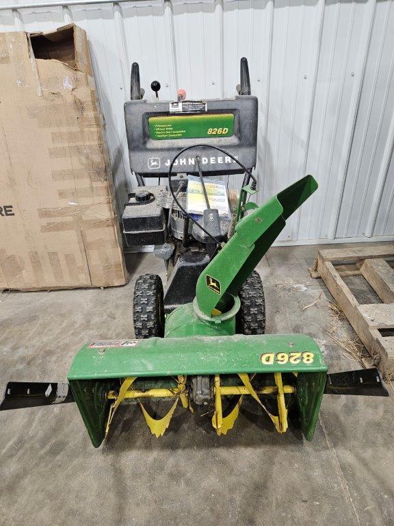 John Deere 826D 26" walk behind Snow Blower