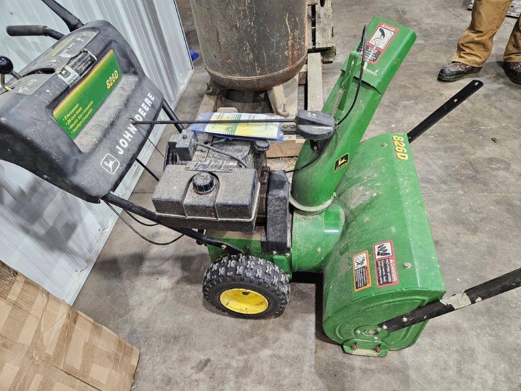 John Deere 826D 26" walk behind Snow Blower