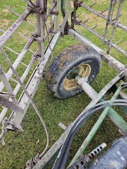 John Deere 4 section Harrow on hyd cart