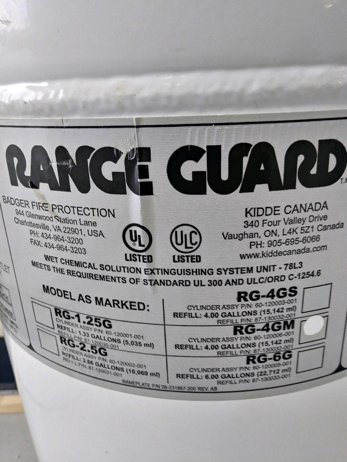 Range Guard RG-4GM Fire Suppression Tank with Valve and Gauge 4 Gallon