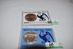 US American Eagle Silver Dollars with Bright Mirror Shine