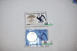 US American Eagle Silver Dollars with Bright Mirror Shine