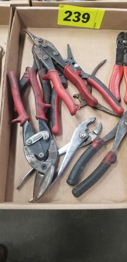 Flat of Assorted Pliers and Snips