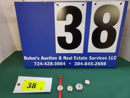 4 CHARACTER WATCHES PARTS OR REPAIR- BRADLEY BALLERINA-MICKEY MOUSE- CINDER