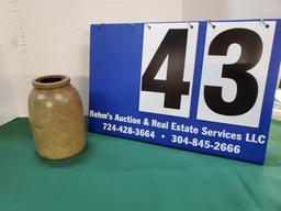 UNMARKED STONE WARE JAR - 8.5"H X 5"W