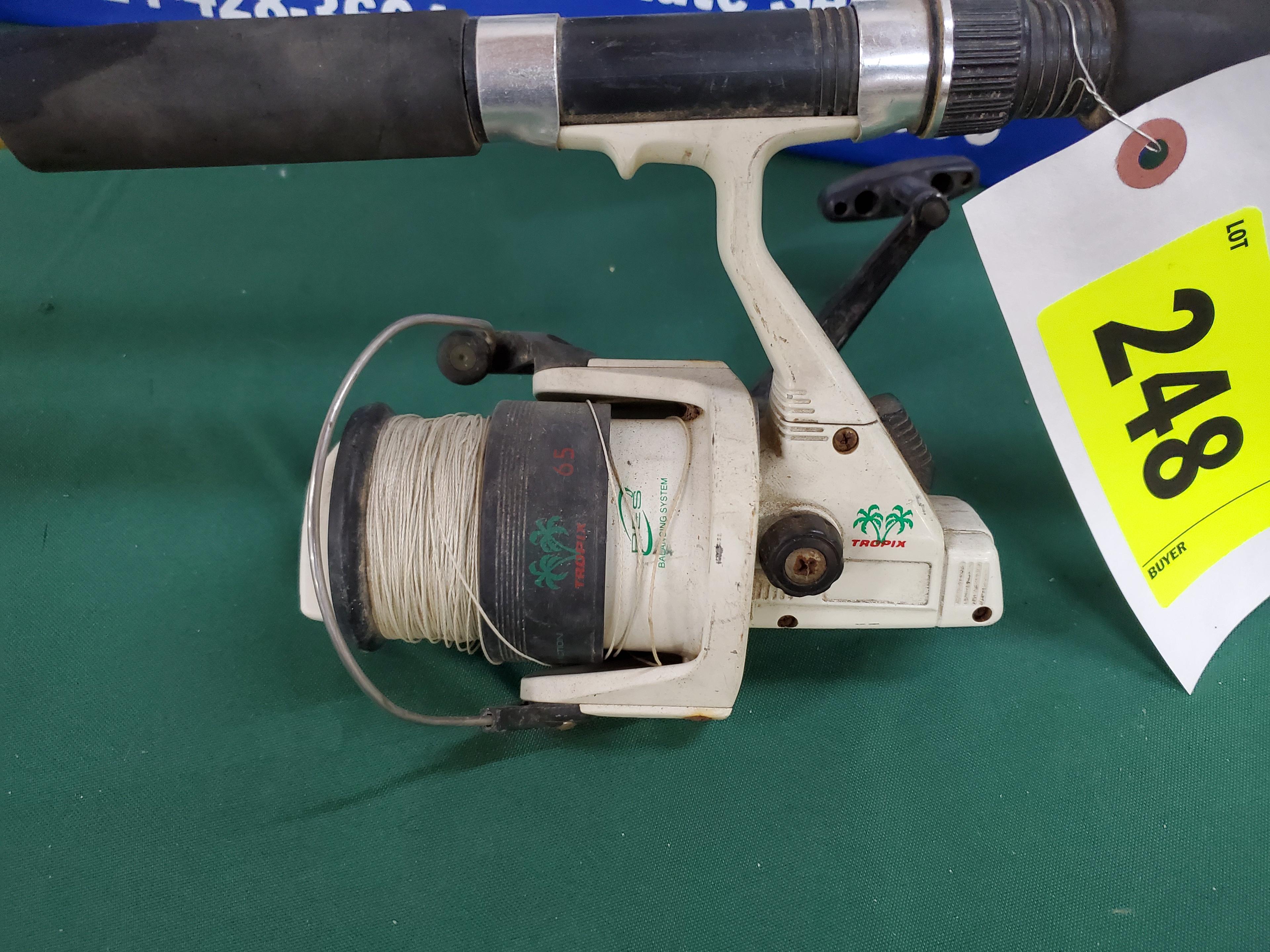 TROPIX OKUMA 65 OPEN FACE REEL W/ TROPIX 8" 2 PC. ROD