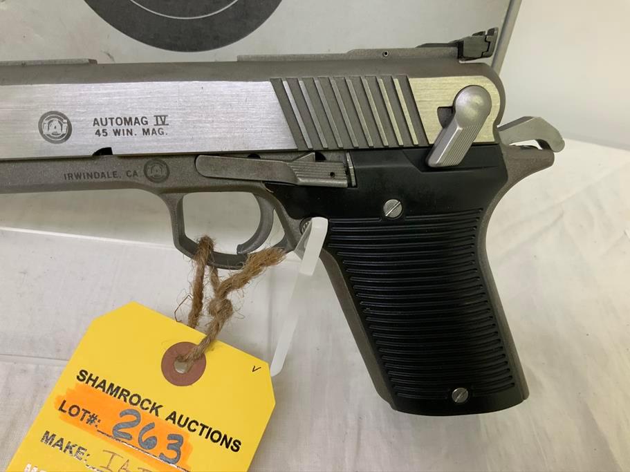 IAI Automag IV 45 win mag pistol, sn A00989, 8.5" barrel,
