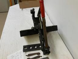 Vintage CH reloading press with 3 die bars, will ship without wood