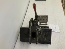 Vintage CH reloading press with 3 die bars, will ship without wood