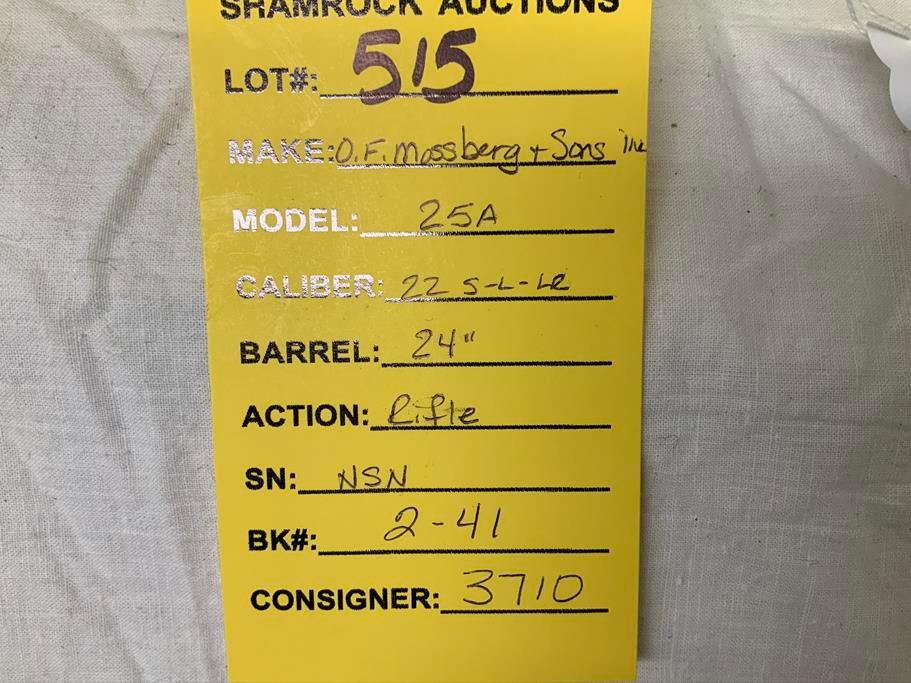 O.F. Mossberg, 25A, 22s/l/lr, NSN, 24" brl, rifle, rust and