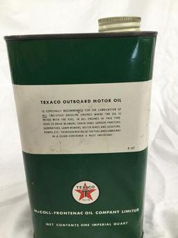 texaco outboard oil can