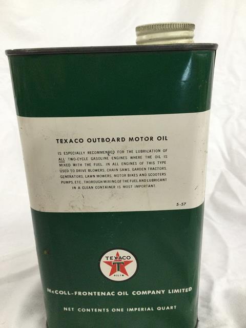 texaco outboard oil can