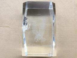 3 etched crystal pieces for a lighted base- no base-all 1$$