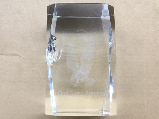 3 etched crystal pieces for a lighted base- no base-all 1$$