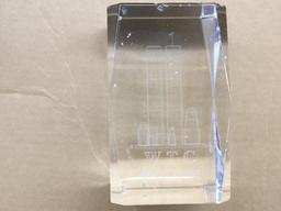 3 etched crystal pieces for a lighted base- no base-all 1$$