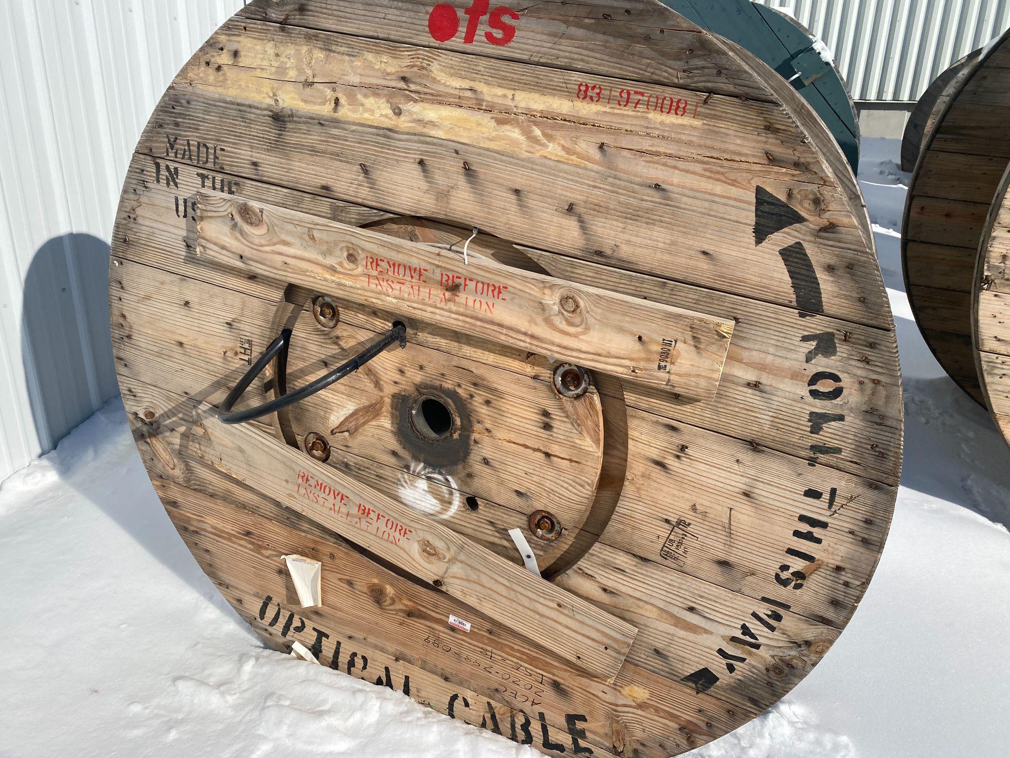 Spool of fiber optic cable