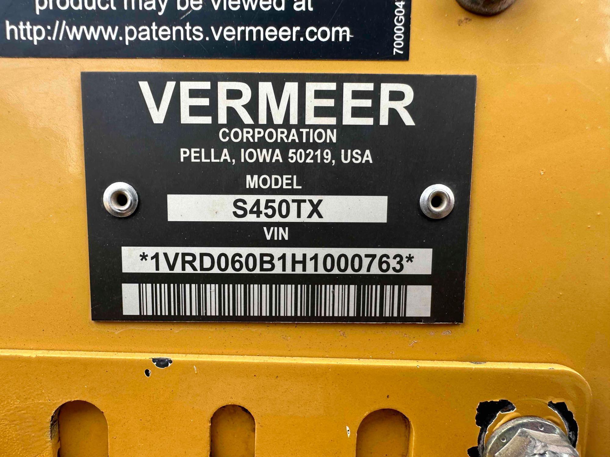 2017 Vermeer S450TX Walk Behind SkidSteer