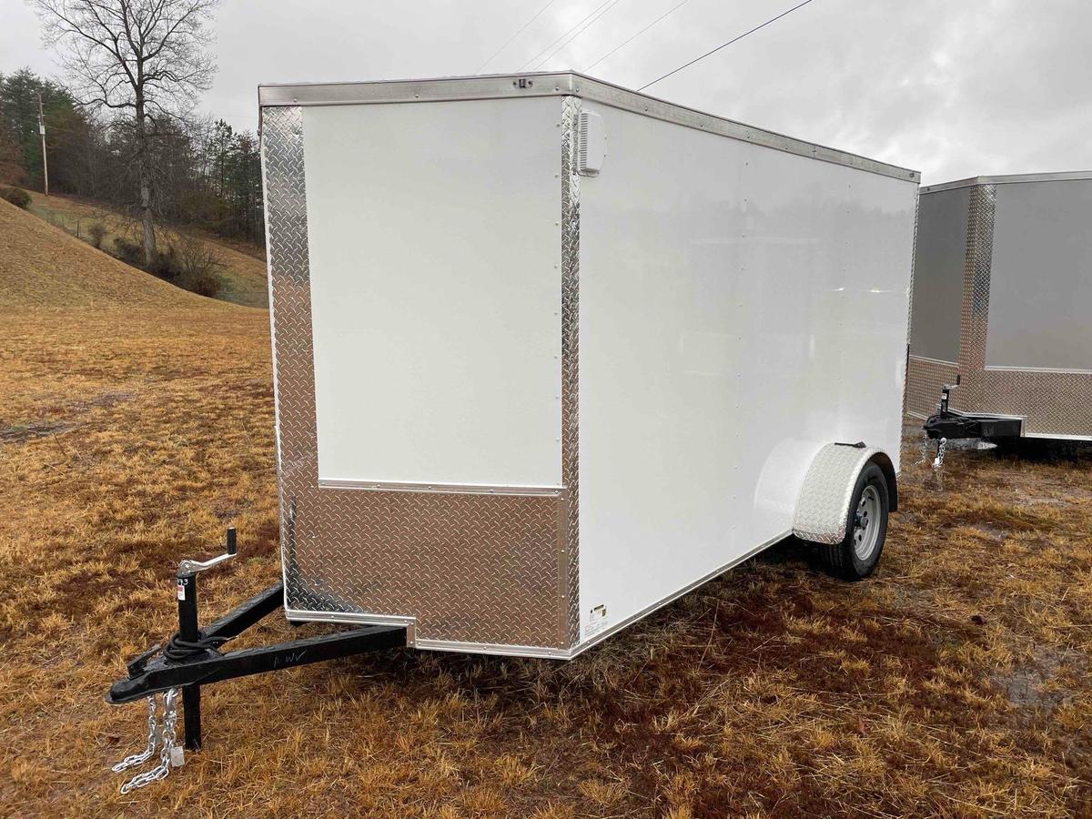 NEW 2024 6X12 Enclosed Trailer (White)