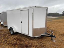 NEW 2024 6X12 Enclosed Trailer (White)