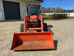 Kubota M6040 4x4 Enclosed Cab Tractor with Front End Loader