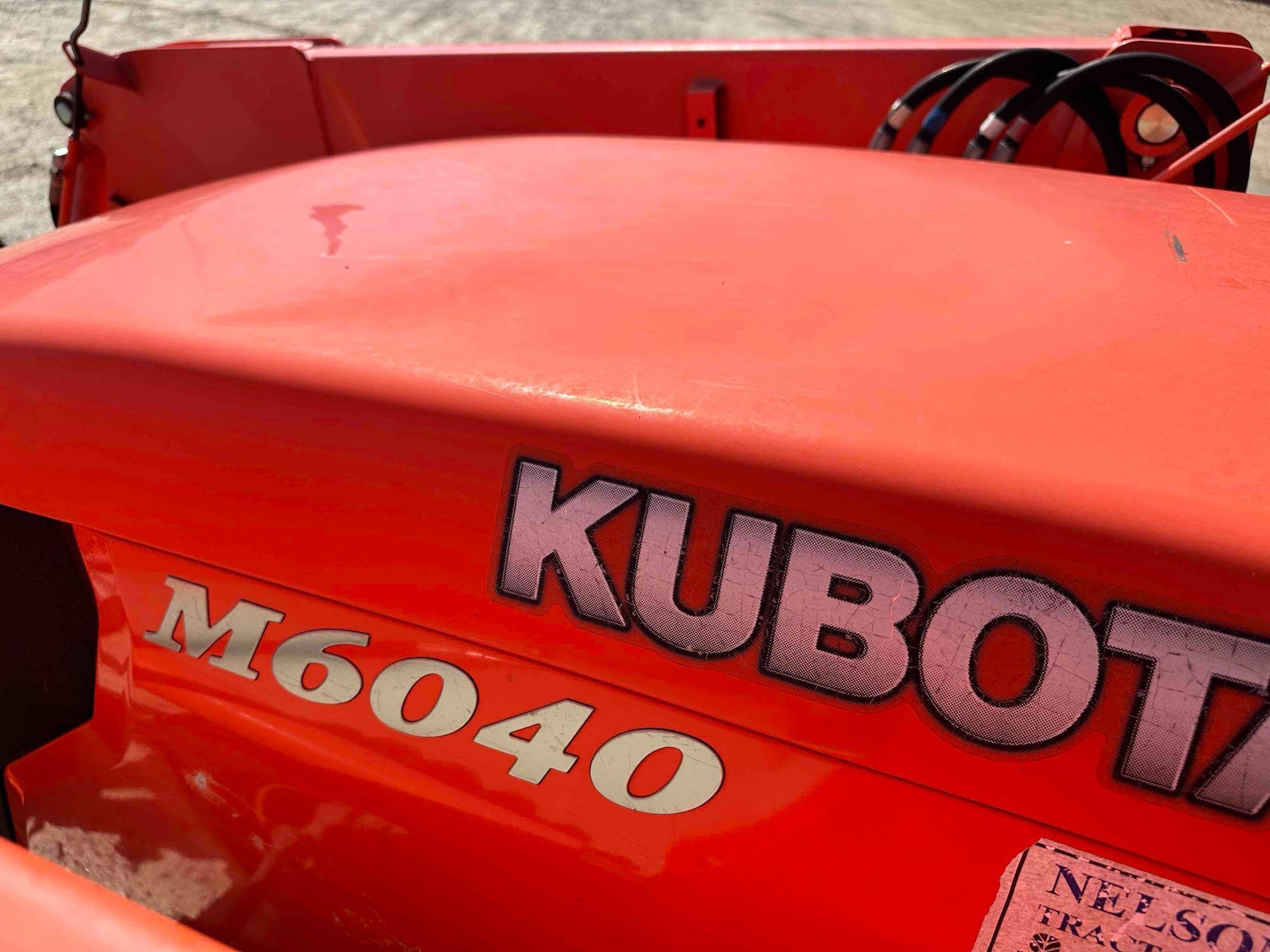 Kubota M6040 4x4 Enclosed Cab Tractor with Front End Loader
