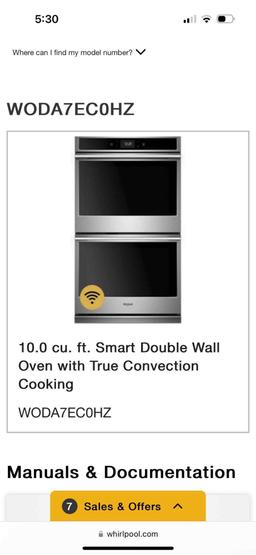 New/Unused 10 Cu. Ft Smart Double Wall Oven with True Convection Cooking